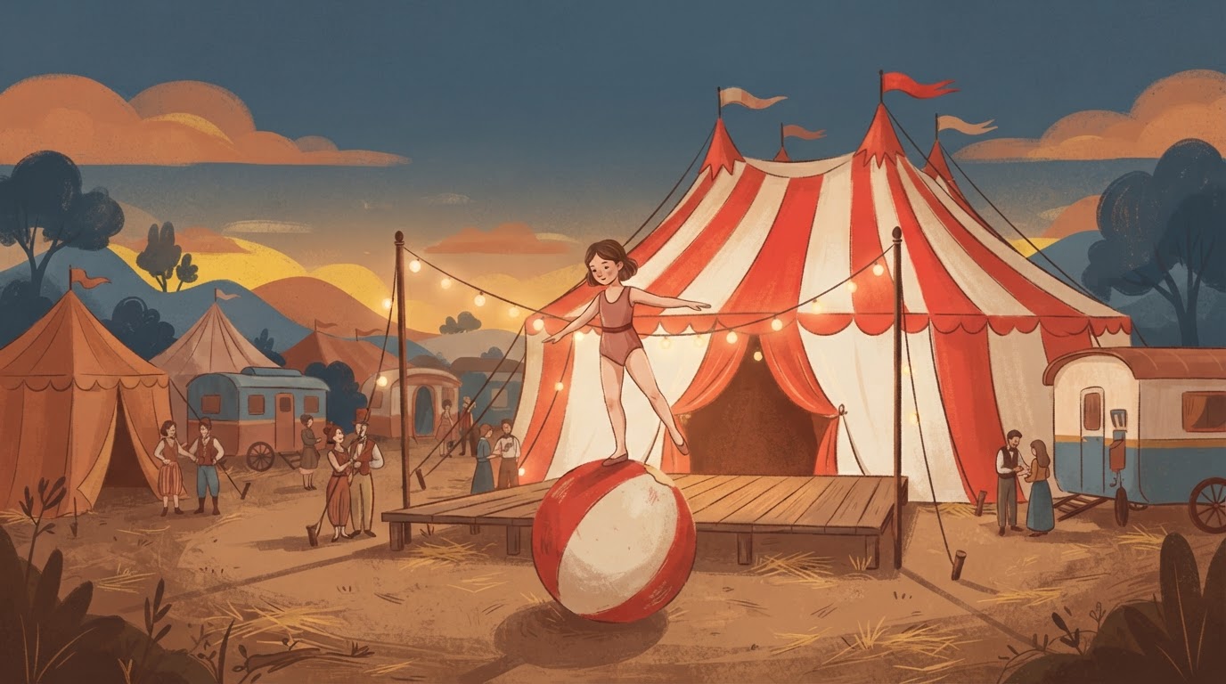 circus tent at dusk