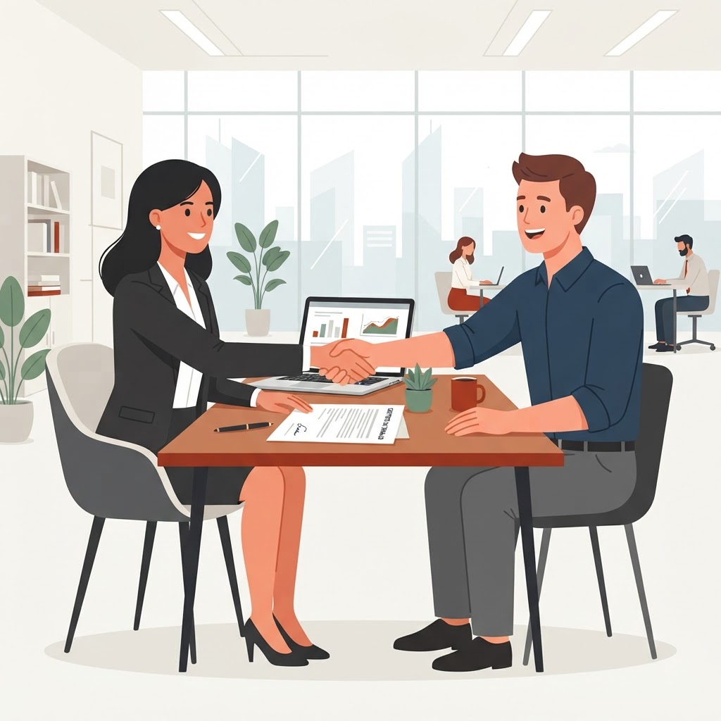 employment contract handshake